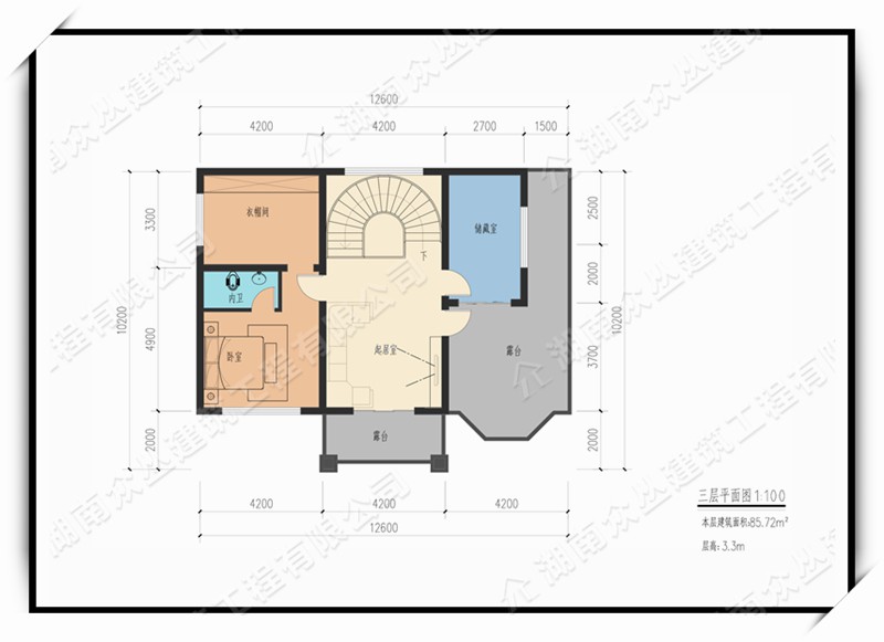 农村小别墅设计2层半建筑施工图