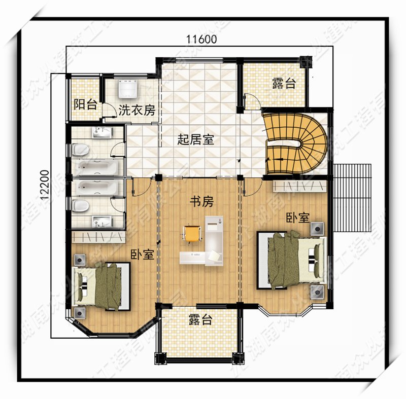 乡村自建房带阁楼农村别墅设计图