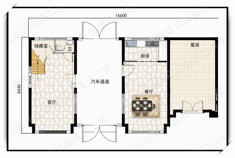 16X8二层乡村简欧风格小别墅全套设计图纸