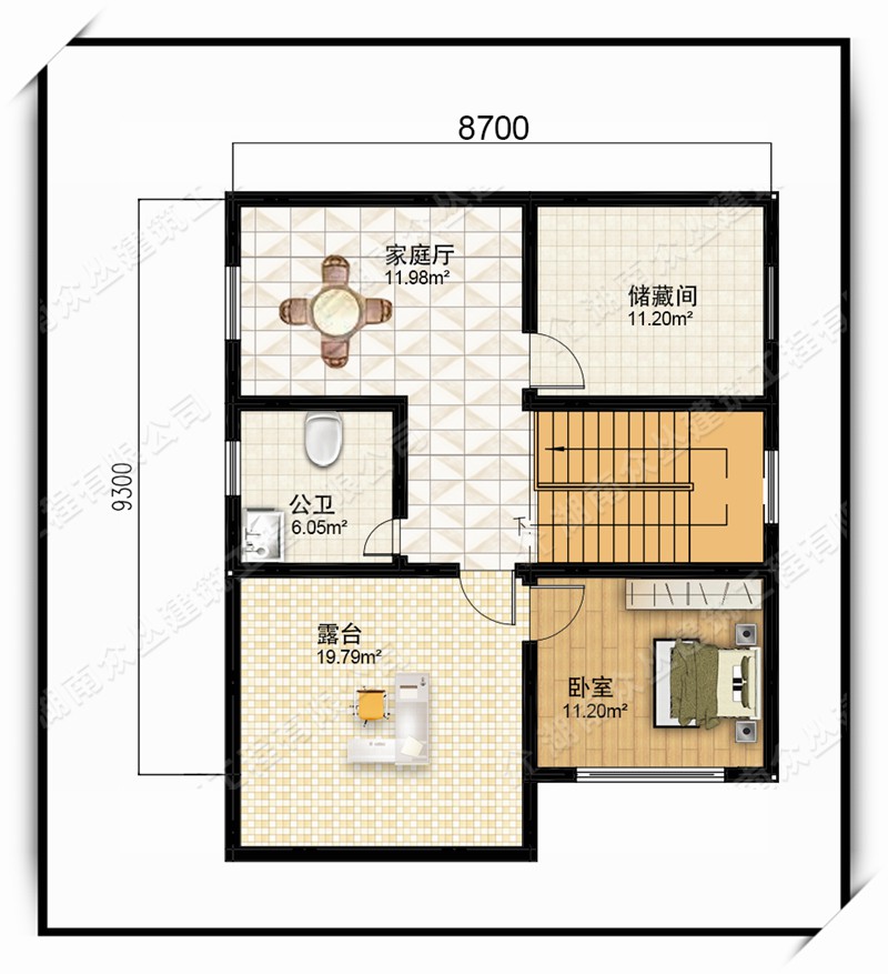 经典户型新农村30万别墅三层设计新款效果图